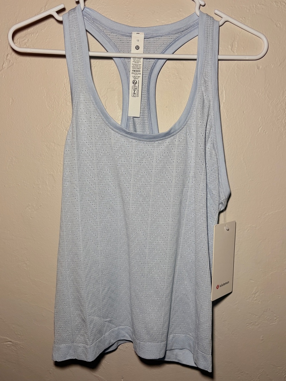 NWT Lululemon Swiftly Pointelle Racerback Tank Top Race Length Size 12 Blue